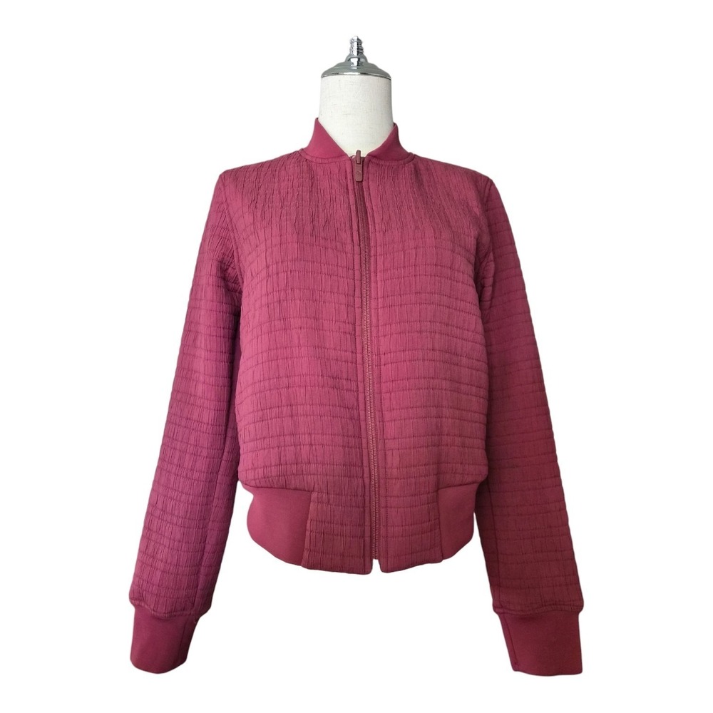 Lululemon Serene Travels Reversible Bomber Jacket Burgundy Quilted Size 6